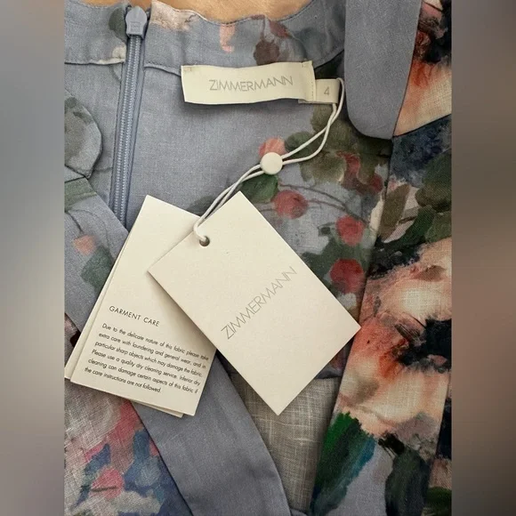 NWT $850 ZIMMERMANN Everley Plunge MIDI Dress Size AU 4 US 10-12 - Picture 10 of 15